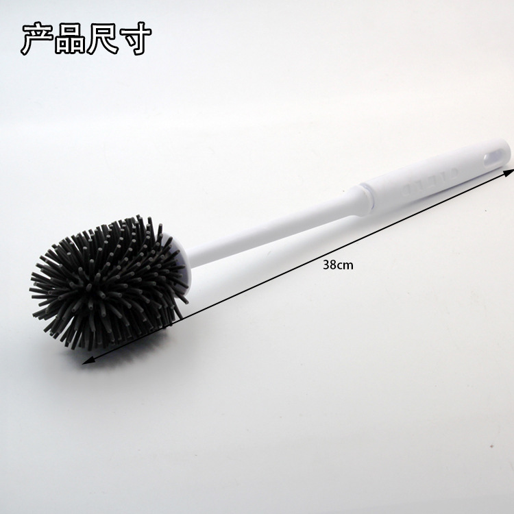 Silicone Toilet Brush Long Handle Soft Fur Toilet Cleaning Brush Suit No Dead Angle Multifunction Cleaning Brush