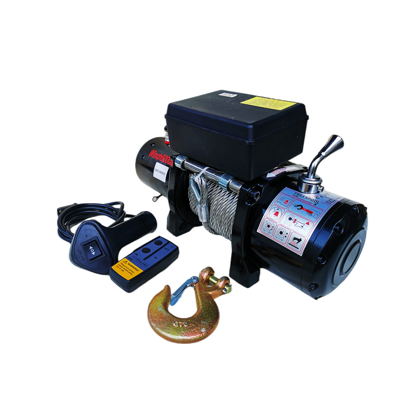 6000磅汽车绞盘小吊机牵引器 出行车载电动绞盘汽车救援自救工具