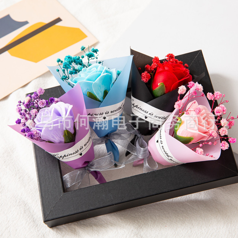 拍摄道具迷你香皂花满天星喜糖伴手礼情人节毕业礼物七夕礼盒