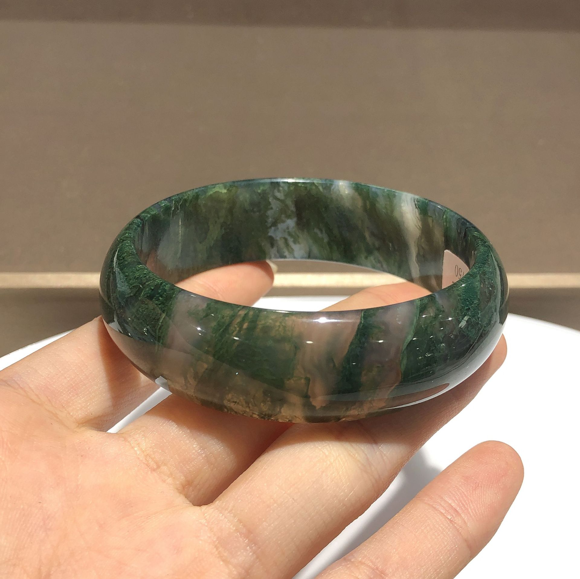 冰种水草玉髓手镯