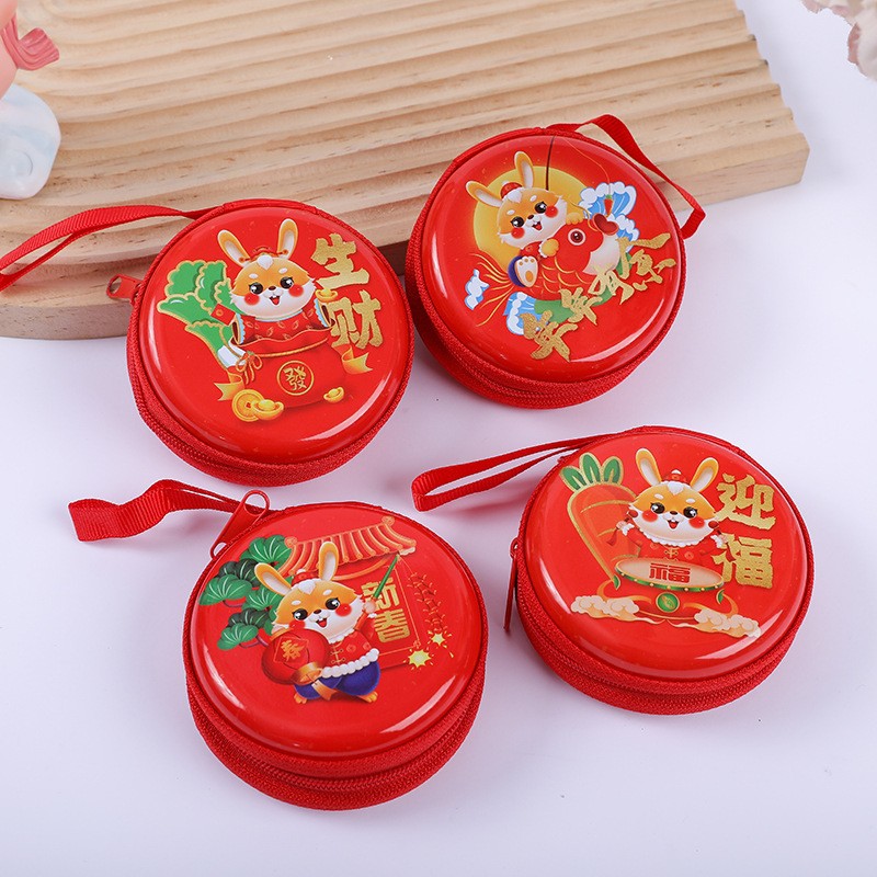 Cartoon Tinplate Coin Purse Mini-Portable round Earphone Bag Children Small Wallet round Coin Key Case