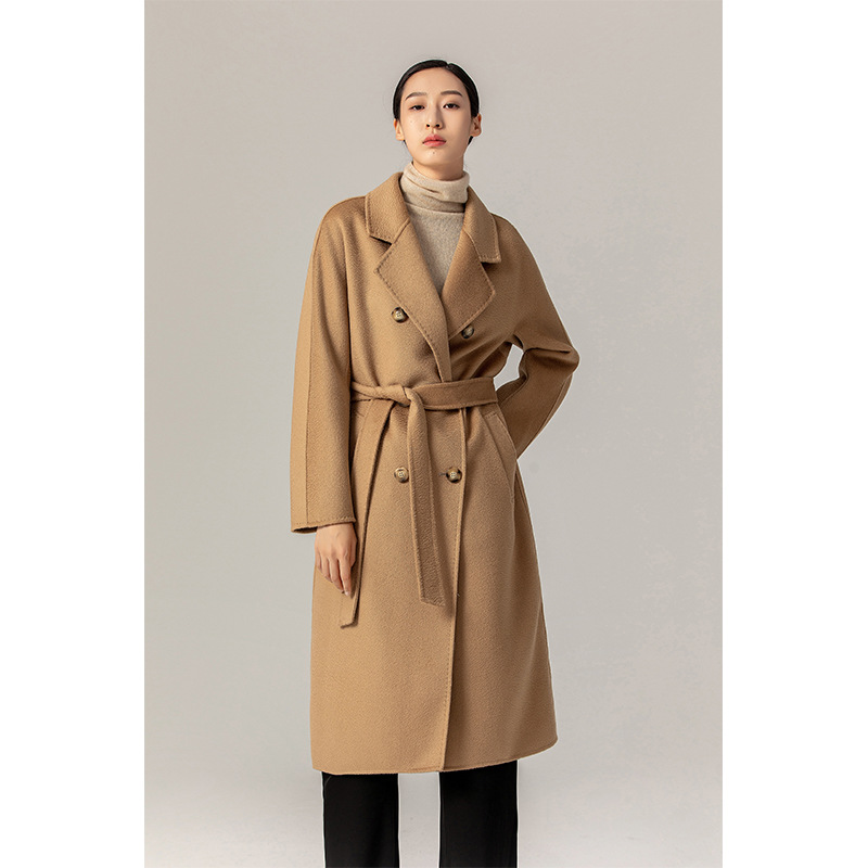 max家101801水波纹双面羊绒大衣女澳洲美利奴羊毛2022呢子外套