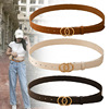 Double Circle Smooth buckle Belt lady black Korean Edition cowboy belt Simplicity Girdle Casual student Waist belt Double Circle Smooth buckle Belt lady black Korean Edition cowboy belt Simplicity Girdle Casual student Waist belt