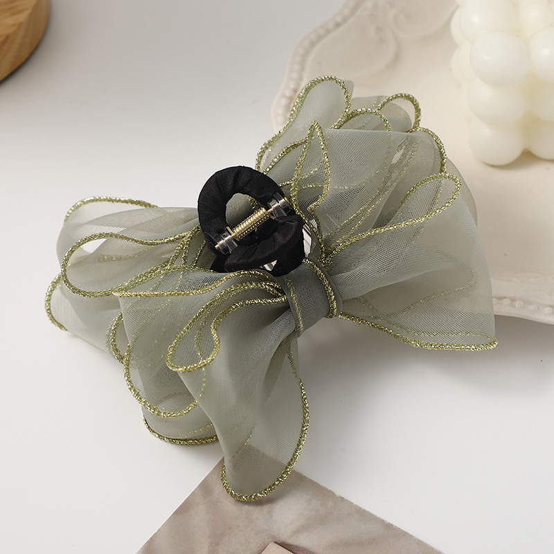 21 Summer New Korean Hair Accessories Voile Polyester Fashion Spring Gap Former Red Bow Hair Clips Hair Accessories