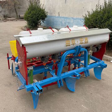 一次两粒毛豆点播机 鸭嘴打孔花生玉米覆膜播种机 大面积种植机