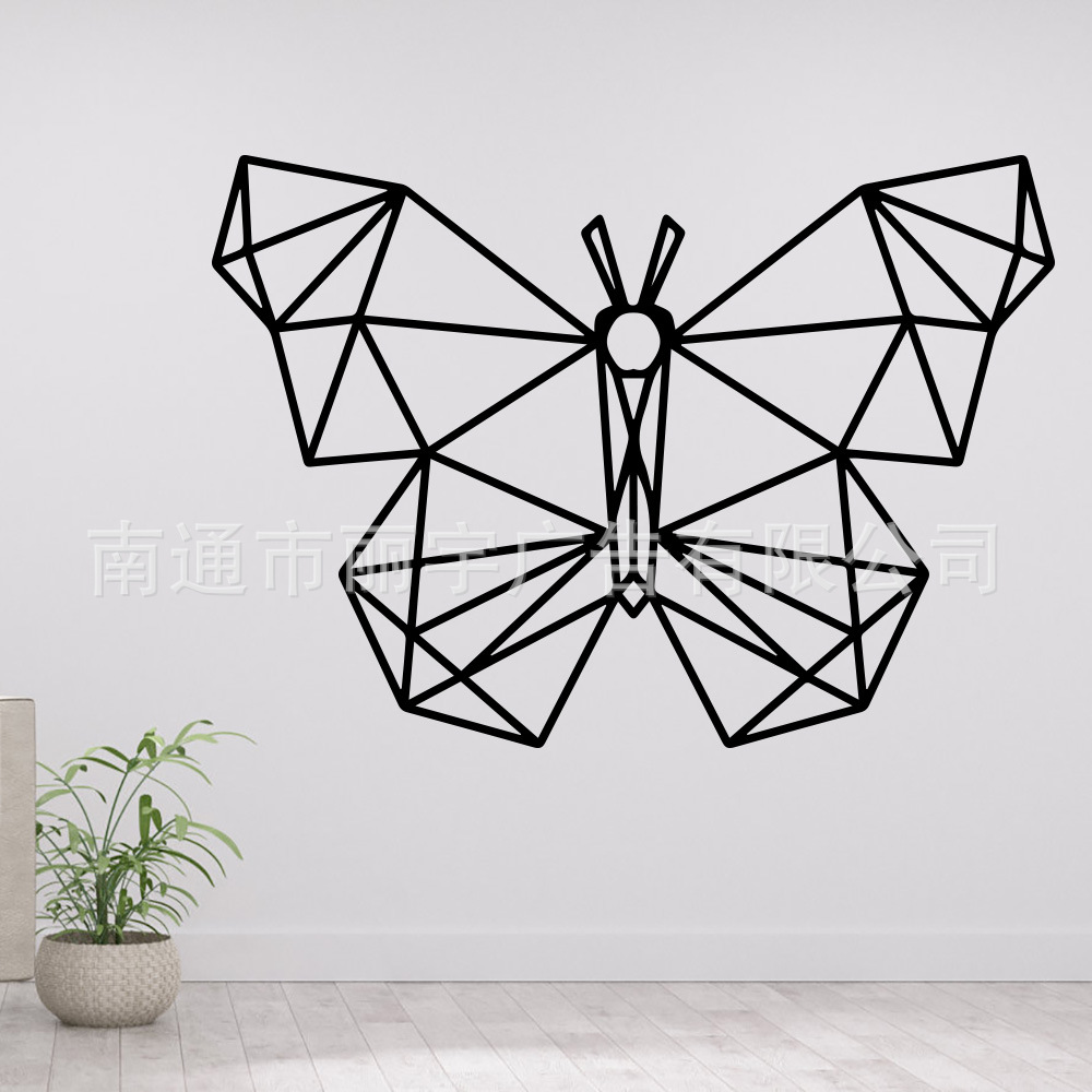 几何 蝴蝶线条图案墙贴自粘可移除pvc贴纸 可diy车贴马桶贴 门贴