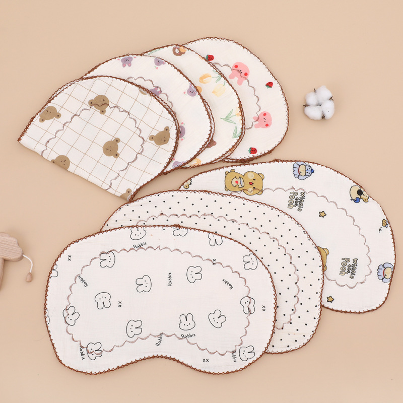 8层棉纱布枕头初生云片枕定型枕婴儿平枕新生儿宝宝小枕巾吸汗透