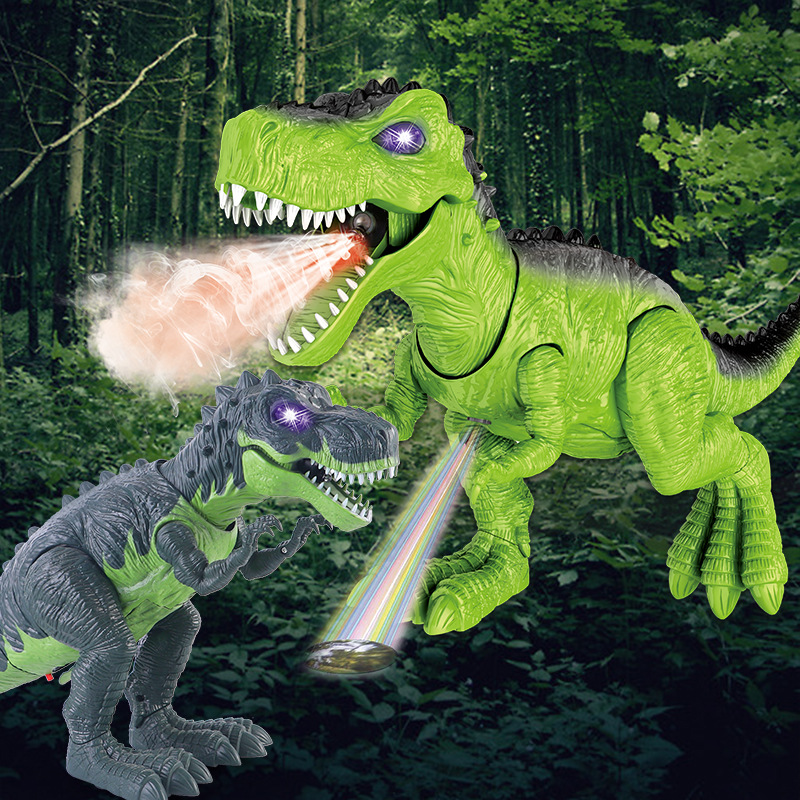 跨境电动下蛋霸王龙喷火下蛋投影电动行走喷雾恐龙模型玩具厂批发