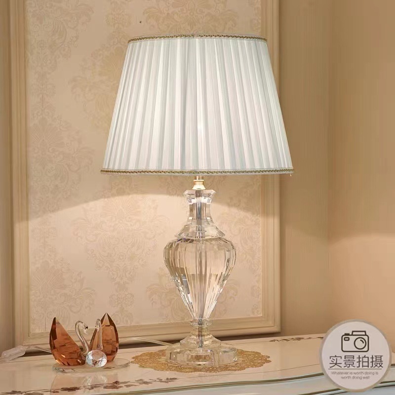 Crystal Table Lamp Light Luxury Crystal Lamp Bedroom Bedside Villa Modern Minimalist Cross-Border Bedside Lamp