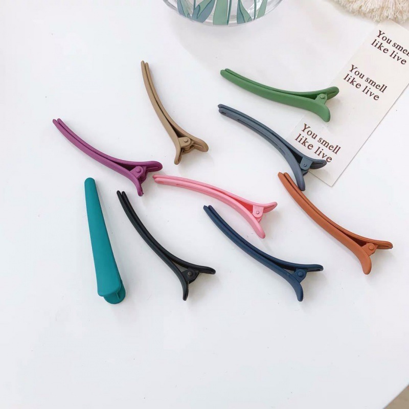 鱼嘴夹化妆发夹无痕夹理发店夹子网红头饰刘海边夹一字发卡鸭嘴夹