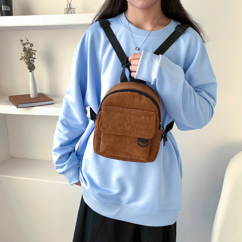 Wholesale Mini Backpack Popular Cute OL Bags Commuter Cosmetic Bag Corduroy Texture Student Bags