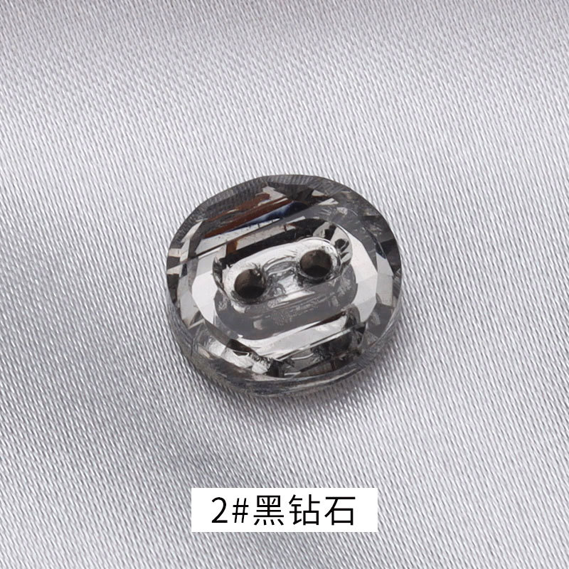 Spot High-Grade Crystal Glass Drill Button Men's and Women's Shirt Cardigan Button Black White Shirt Accessories Small Button