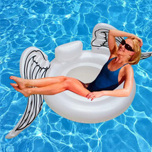 工厂新款pvc tpu产品充气天使翅膀浮排泳圈躺椅成人水上玩品