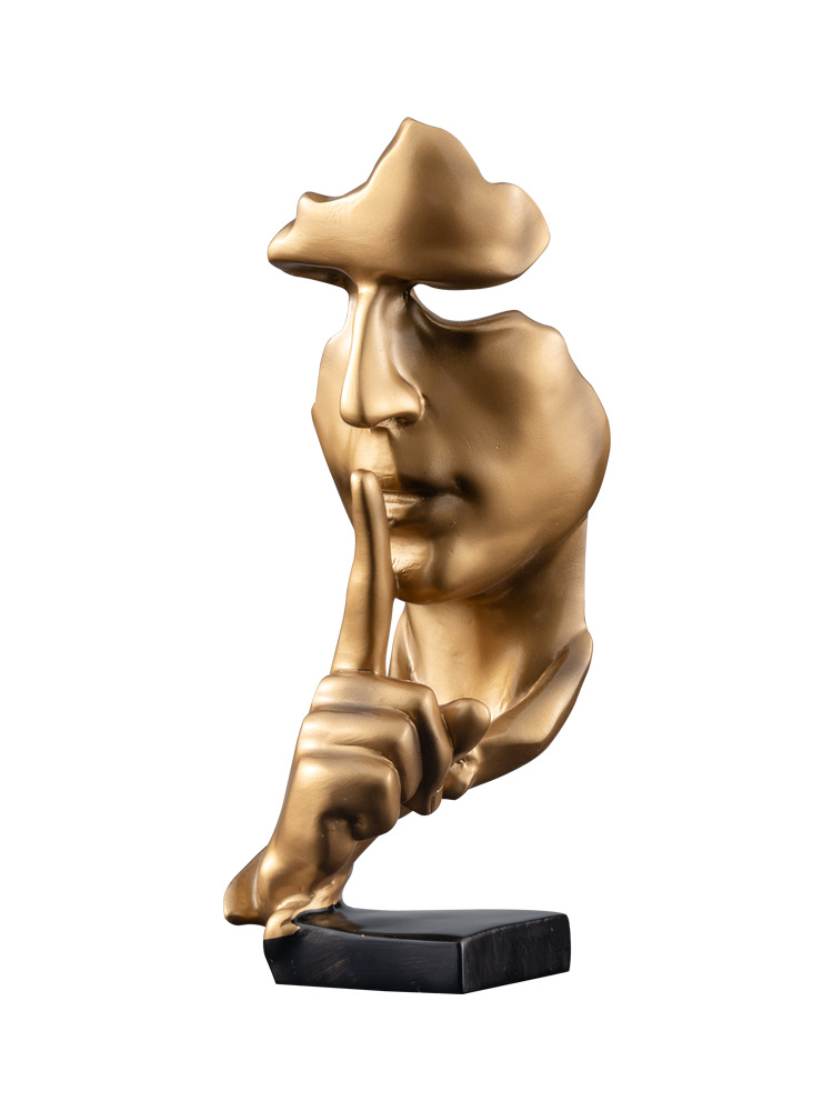 沉默是金酒柜装饰品办公室桌面抽象雕塑人物摆件现代轻奢创意摆设