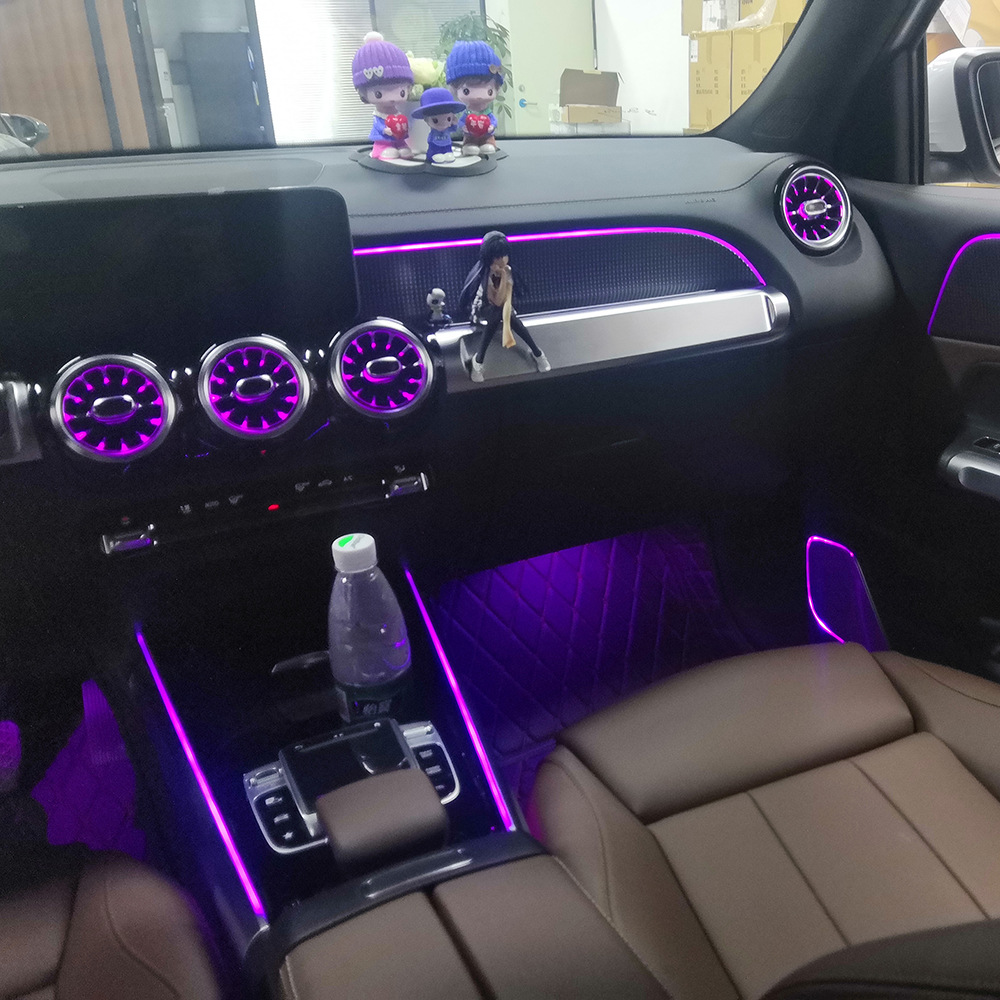 适用奔驰b级 glb 级 gla 级w247 64色气氛灯64色发光涡轮盖板