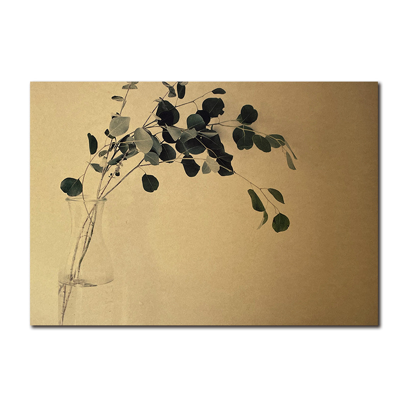 【a2180】幸运叶子复古牛皮纸海报咖啡馆装饰画