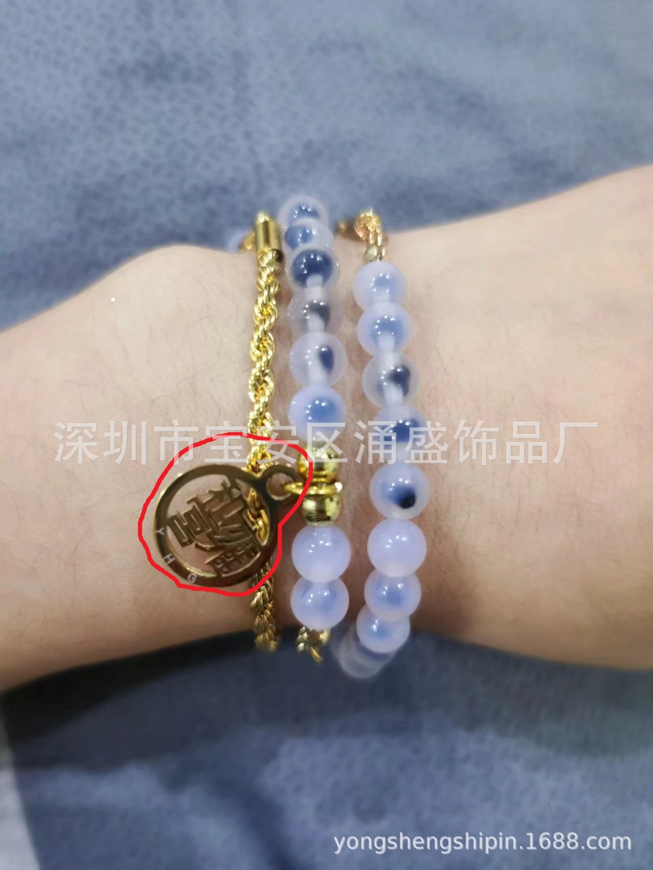 2023 Same Style Beijing Scenic Spot New Fragrant Gray Semi-Sugar Color Retaining Bracelet Bead Necklace Swallowing Gold Beast Factory Self-Selling Wholesale