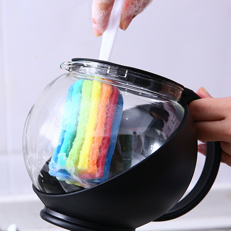 Long Handle Cup Brush Cleaning Brush Baby Bottle Brush Colorful Scouring Pad Cup Brush Vacuum Cup Brush Scouring Sponge Brush