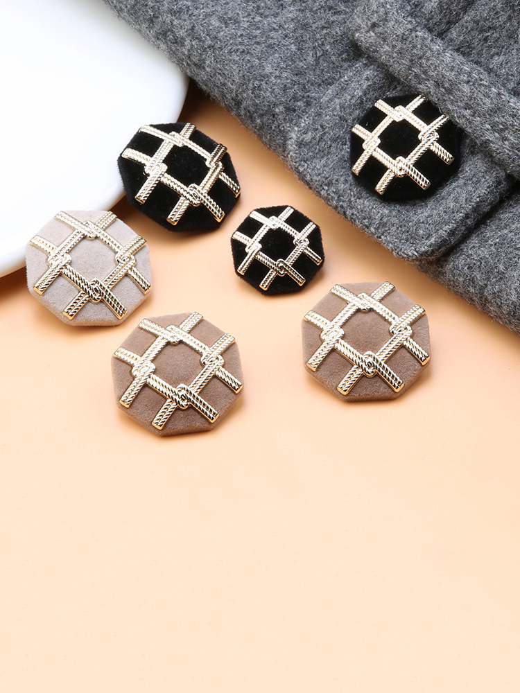 金属毛绒纽扣男女上衣大衣外套装饰扣子儿童毛衣菱形方形钮扣配件