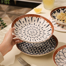 日式盘子家用特别好看的菜盘子深盘子感陶瓷盘微波炉餐具汤盘