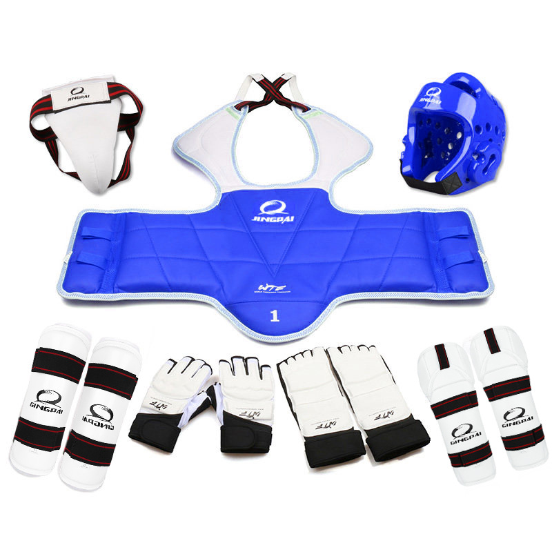 跆拳道防护服套装训练护具全套护身实战道馆成人五八件套面罩头盔