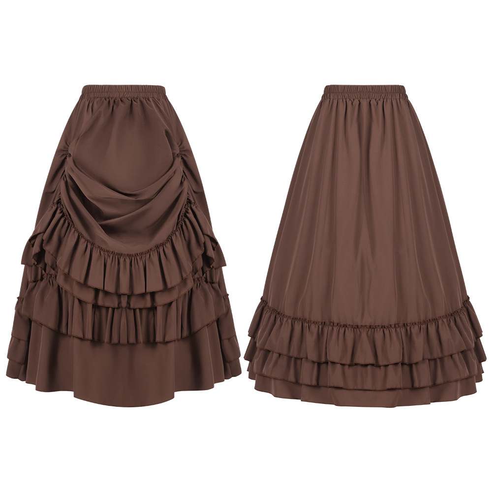 新款亚马逊外贸女式复古短裙维多利亚风格万圣节圣诞节舞台表演服