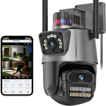 v380户外防水摄像头高清 双镜头监控家用 wifi ptz dual lens cam