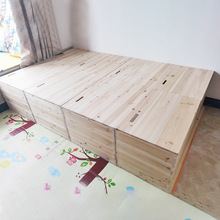 箱体实木床儿童被褥木箱子拼床飘窗柜收纳板式储物箱小户卧室型