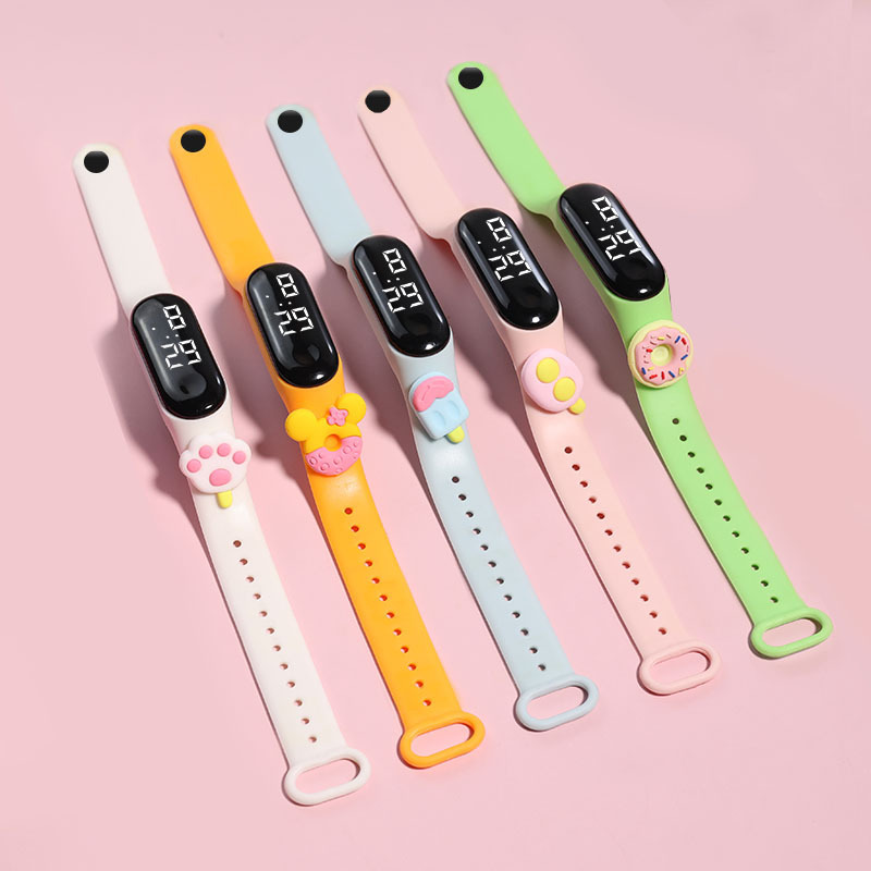 New Summer Ice Cream M3 Doll LED Electronic Watch Cute Ice Cream Student Swimming Simple Watch Waterproof