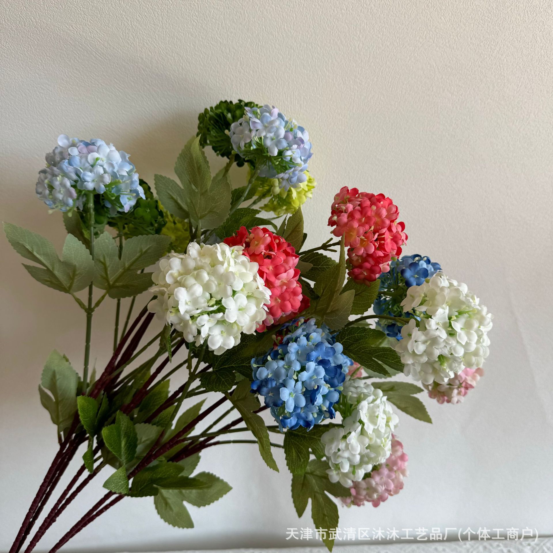 绣球花木绣球 仿真花3头雪球仿真木绣球仿假花仿真花桌摆仿生 绿