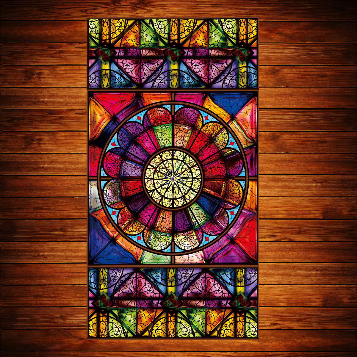 静电贴 欧式教堂玻璃彩色贴膜 彩绘衣柜阳台吊机玻璃窗户环保贴纸