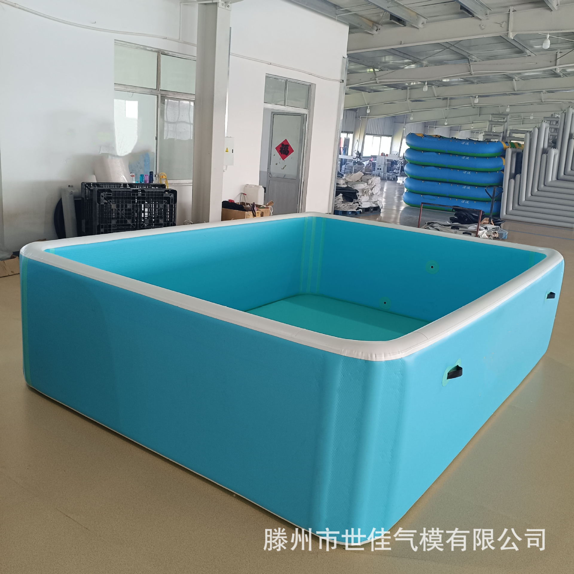 跨境拉丝充气水池方形充气泳池 家用折叠游泳池户外蓄水池养鱼池