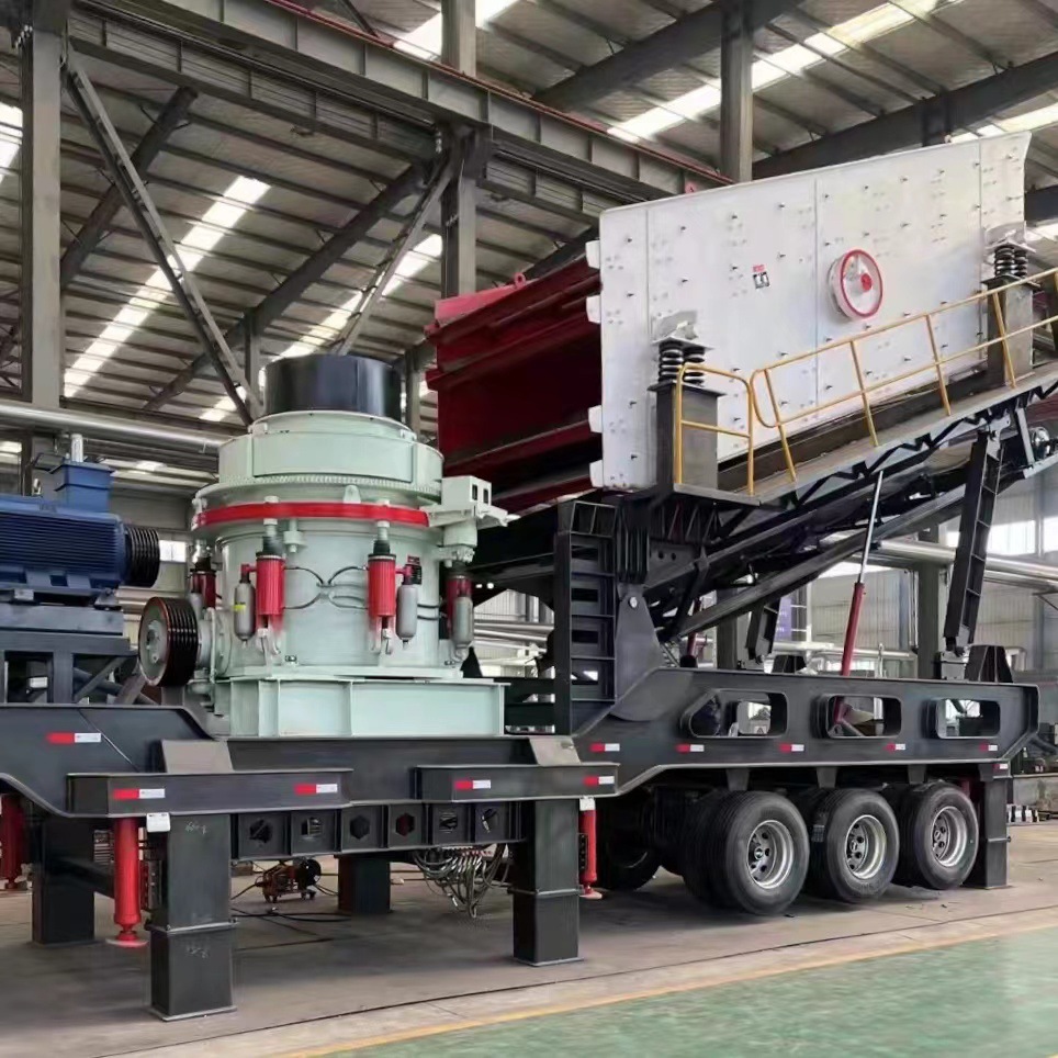 时产200吨移动式破碎站 hp300多缸圆锥破碎机 轮胎移动破碎机厂家