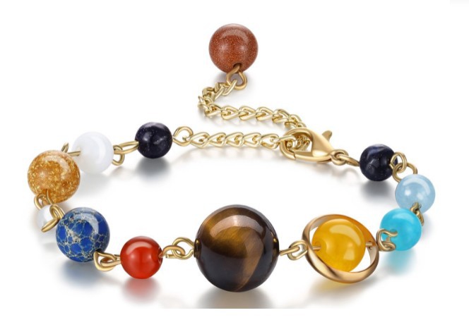 Wish Popular Universe Galaxy Solar System Eight Planets Bracelet Guard XINGX Natural Stone Beaded Bracelet