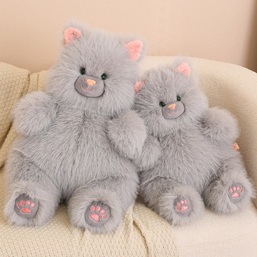 可爱糖糖猫毛绒公仔创意长毛猫咪娃娃女孩生日礼物床上安抚抱睡枕
