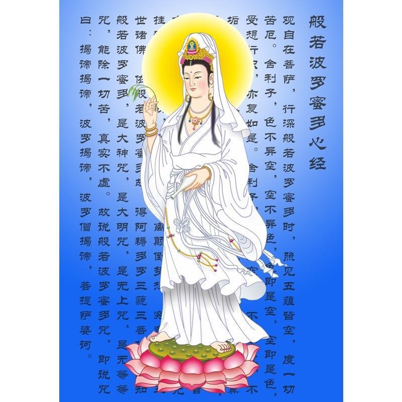 结缘佛陀画像南海观音佛像挂画观世音菩萨佛像画挂像图片佛教心经跨境