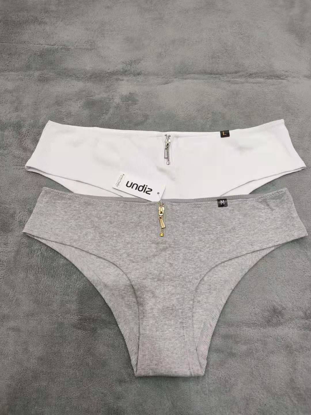 夏季灰色全棉棉纯色针织低腰内裤