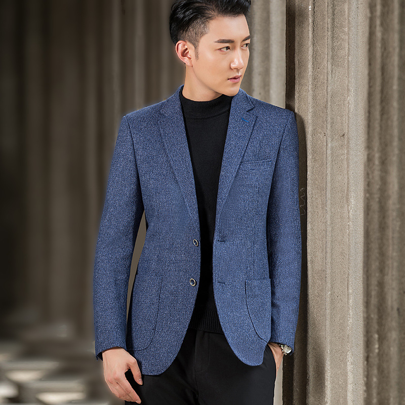 秋季断码羊毛西装男休闲羊毛呢小西服男韩版修身青年外套单件上衣