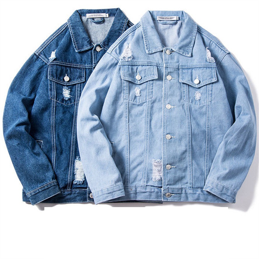 深色破洞牛仔外套