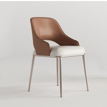 意式餐椅舒适家用简约真皮 轻奢极简高颜值现代餐厅靠背北欧椅子