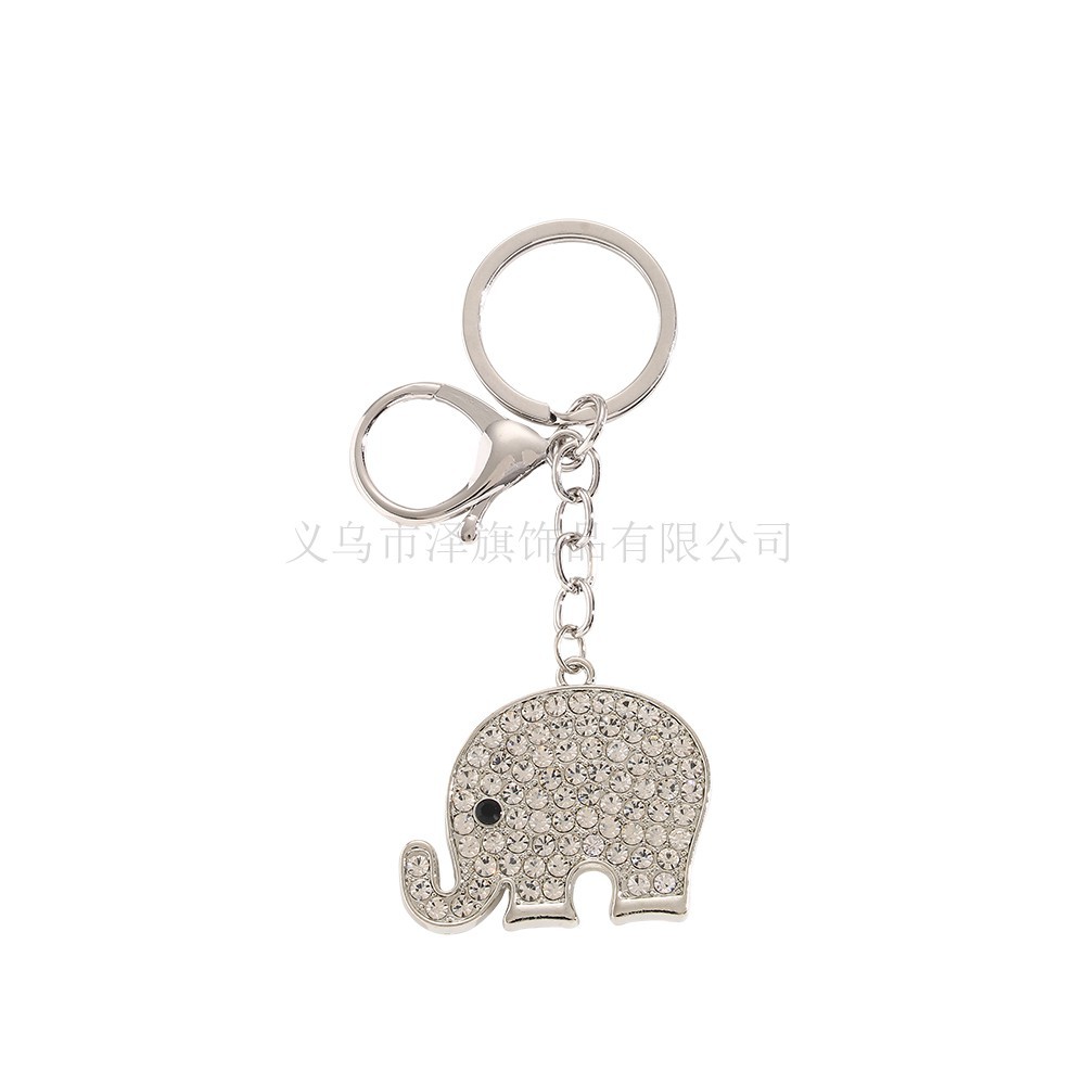 Creative Personality Diamond Stud Bear Rabbit Animal Keychain Personality Trendy Violent Bear Titanium Steel No Fading Key Pendants