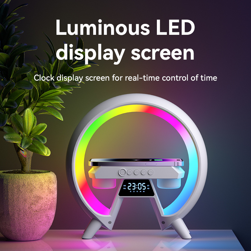 Best-Selling New Type Big G6 Colorful Light Bedside Wireless Charger Small Night Lamp Bluetooth Speaker Multifunctional Bluetooth Speaker