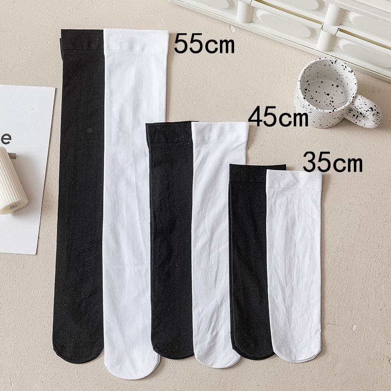 Black JK Socks for Women Spring/Summer Tube Socks Thin Knee High over-the-Knee Socks Zhuji White Slimming Calf Socks Wholesale