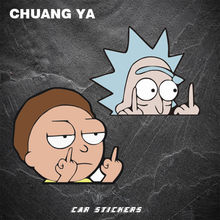 动漫二次元车贴划痕遮挡前保险杠 瑞克和莫蒂后挡风玻璃车尾装饰