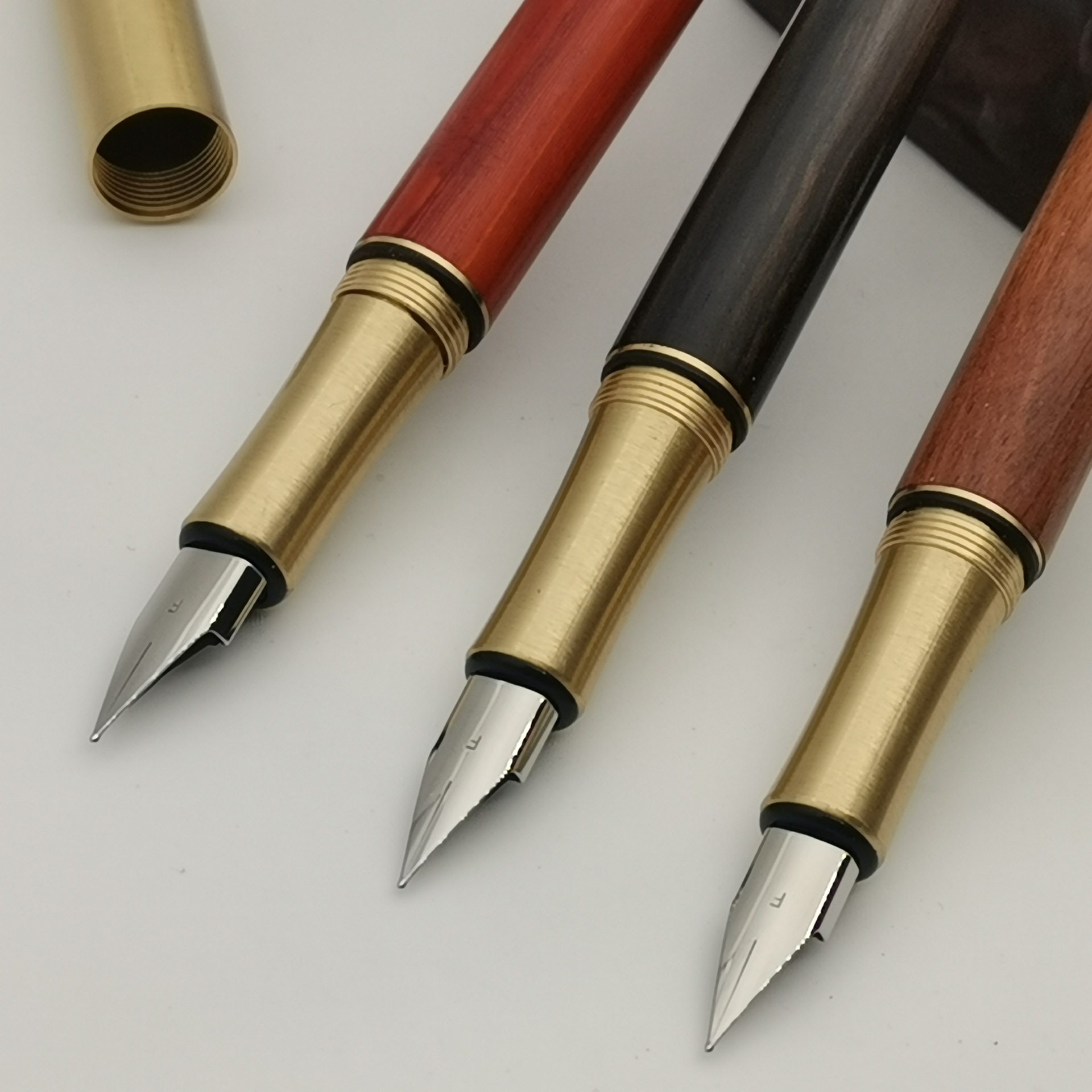 黄铜木质钢笔宝珠笔现货复古檀木中性签字笔刻字logo金属红木礼品