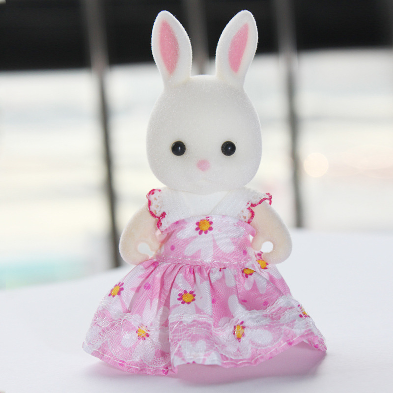 森林贝儿家族巧克力兔考拉森树熊女孩过家家迷你植绒玩具娃娃公仔