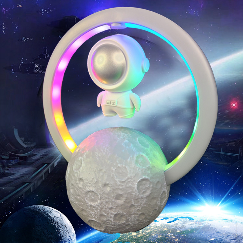 Suspended Astronaut Bluetooth Speaker Colorful Night Lamp Magnetic Suspension RGB Spaceman HD Bass Bluetooth Speaker