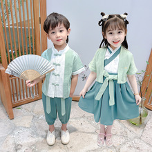 儿童古装汉服男童国学服书童三字经表演服装女童中国风朗诵演出服