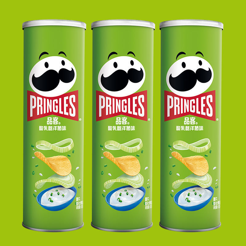 品客薯片110g罐装薯片桶装膨化零食酸乳酪洋葱味