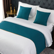 宾馆酒店床尾巾轻奢床上用品床旗床尾垫床盖桌旗装饰同款靠垫抱枕